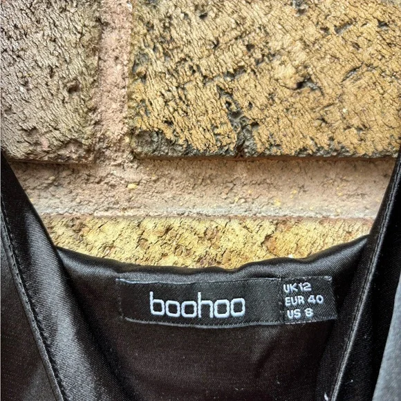 Boohoo Black Satin Dress - Picture 3 of 5